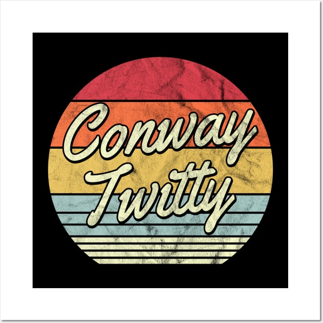 Conway Twitty Retro 70s Style Sunset Wall Art by Horton Cyborgrobot